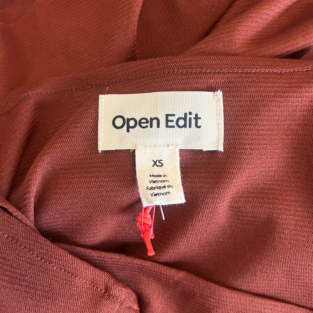 Open Edit Ruffle Mini Dress In Rust Color Size XS NWOT - Picture 8 of 8
